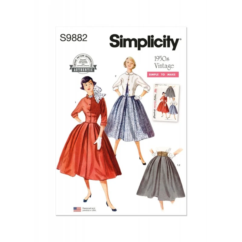 Simplicity Sewing Pattern S9882 Misses’ Vintage 1950s Retro Skirt And Jacket 3 Simplicity Sewing Pattern S9882 Misses’ Vintage 1950s Retro Skirt And Jacket