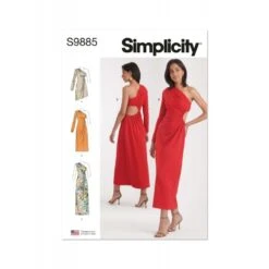 Simplicity Sewing Pattern S9885 Misses’ One Shoulder Knit Dress In Three Lengths