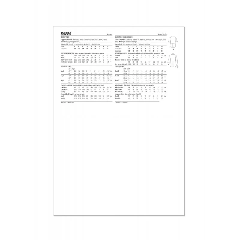 Simplicity Sewing Pattern S9889 Misses’ Raised-Waist Tops With Shawl Collar 10 Simplicity Sewing Pattern S9889 Misses’ Raised-Waist Tops With Shawl Collar - Image 8