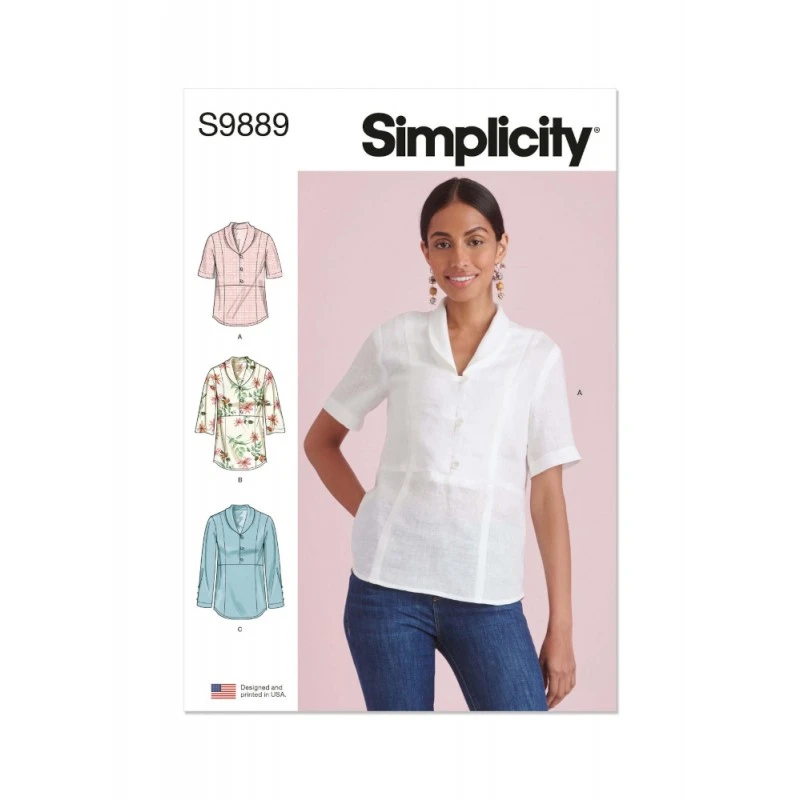 Simplicity Sewing Pattern S9889 Misses’ Raised-Waist Tops With Shawl Collar 3 Simplicity Sewing Pattern S9889 Misses’ Raised-Waist Tops With Shawl Collar
