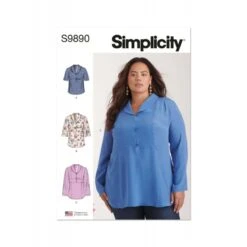 Simplicity Sewing Pattern S9890 Women’s Raised-Waist Tops With Shawl Collar