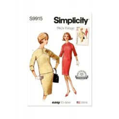 Simplicity Sewing Pattern S9915 Misses’ Vintage 1960s One And Two-Piece Dresses