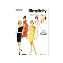 Simplicity Sewing Pattern S9916 Misses’ Vintage 1960s Dresses In Two Lengths