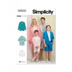 Simplicity Sewing Pattern S9930 Children’s, Teens’ & Adults’ Blazers And Shorts