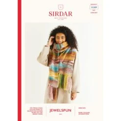 Sirdar Crochet Pattern 10289 Women's Fringed Scarf Wrap Shawl In Jewelspun