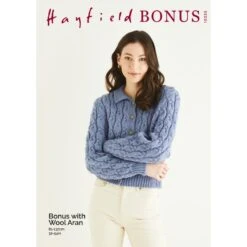 Sirdar Hayfield Knitting Pattern 10325 Cropped Cardigan In Bonus With Wool Aran