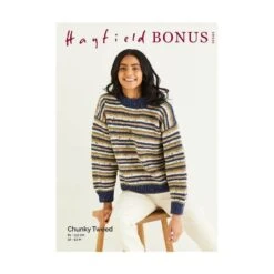 Sirdar Hayfield Knitting Pattern 10343 Jumper Bonus Chunky Tweed