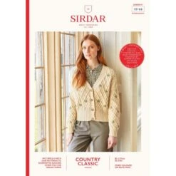 Sirdar Knitting Pattern 10166 Embroidered Cable Cardigan Country Classic Worsted