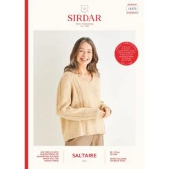 Sirdar Knitting Pattern 10173 Women's V-Neck Stripe Detail Sweater Saltaire Aran