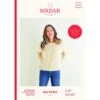Sirdar Knitting Pattern 10174 Women's Centre Cable Sweater In Saltaire Aran -OHSEWCRAFTY sirdar knitting pattern 10174 women s centre cable sweater in saltaire aran