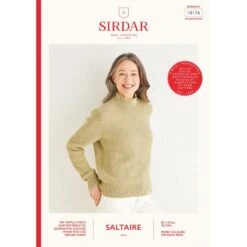 Sirdar Knitting Pattern 10176 Women's Modern Funnel Neck Sweater Saltaire Aran