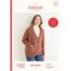 Sirdar Knitting Pattern 10181 Women's V-Neck Moss Stitch Cardigan Saltaire Aran -OHSEWCRAFTY sirdar knitting pattern 10181 women s v neck moss stitch cardigan saltaire aran