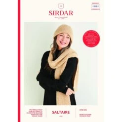 Sirdar Knitting Pattern 10183 Womens Classic Simple Hat & Scarf In Saltaire Aran