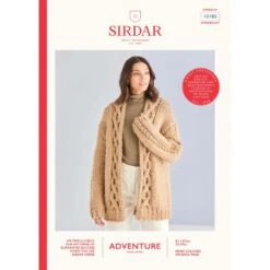 Sirdar Knitting Pattern 10185 Cable Panelled Cardigan In Adventure Super Chunky