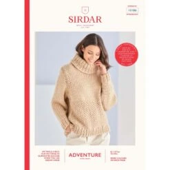 Sirdar Knitting Pattern 10186 Womens Roll Neck Sweater In Adventure Super Chunky