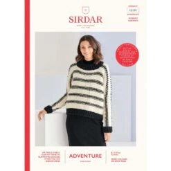 Sirdar Knitting Pattern 10191 Women's Stripe Sweater In Adventure Super Chunky