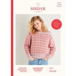 Sirdar Knitting Pattern 10196 Women's Lace Chevron Sweater In Country Classic DK