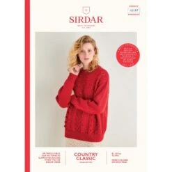 Sirdar Knitting Pattern 10197 Womens Lace & Bobble Sweater In Country Classic DK