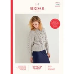 Sirdar Knitting Pattern 10200 Lace & Bobble Chic Cardigan In Country Classic DK