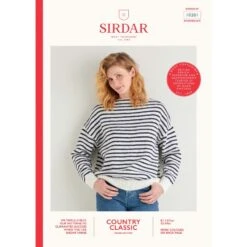 Sirdar Knitting Pattern 10201 Boat Neck Breton Sweater In Country Classic DK