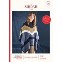 Sirdar Knitting Pattern 10205 Colour Block Poncho In Cashmere Merino Silk DK