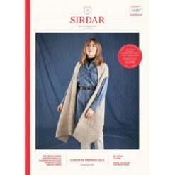 Sirdar Knitting Pattern 10207 Blanket Style Wrap Shrug Cashmere Merino Silk DK