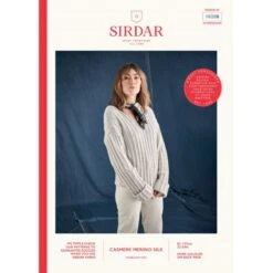 Sirdar Knitting Pattern 10208 Ribbed Hooded Sweater In Cashmere Merino Silk DK