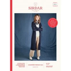 Sirdar Knitting Pattern 10211 Longline Cardigan Coatigan Cashmere Merino Silk DK