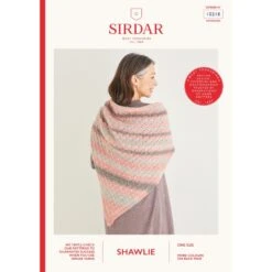 Sirdar Knitting Pattern 10218 Peacock Stitch Striped Triangular Shawl In Shawlie