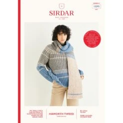 Sirdar Knitting Pattern 10295 Women's Striped Sweater & Scarf In Haworth Tweed