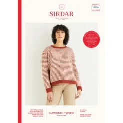Sirdar Knitting Pattern 10296 Women's Heritage Stripe Jumper In Haworth Tweed