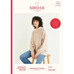 Sirdar Knitting Pattern 10299 Women's Roll Neck Sweater Jumper In Haworth Tweed
