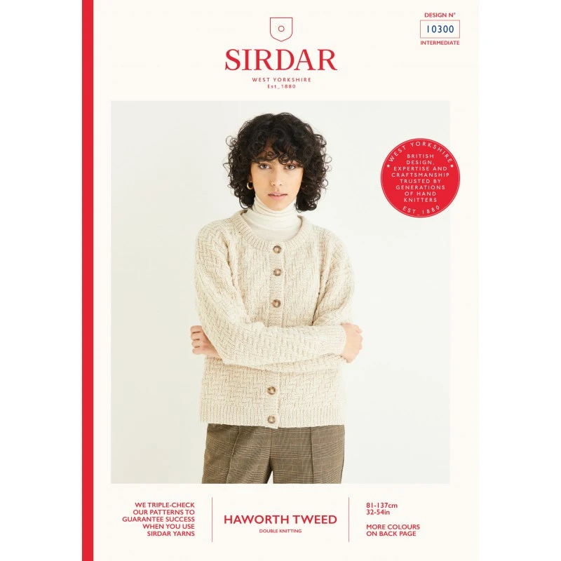 Sirdar Knitting Pattern 10300 Women's Chevron Cardigan Jacket In Haworth Tweed 3 Sirdar Knitting Pattern 10300 Women's Chevron Cardigan Jacket In Haworth Tweed