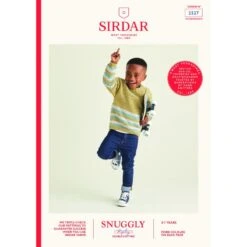 Sirdar Knitting Pattern 2527 Child's Ridge Striped Sweater In Snuggly Replay