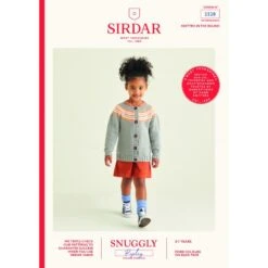 Sirdar Knitting Pattern 2528 Child's Striped Yoke Cardigan In Snuggly Replay
