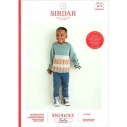 Sirdar Knitting Pattern 2529 Child's Stitch & Stripes Sweater In Snuggly Replay