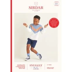 Sirdar Knitting Pattern 2531 Child's Retro Chevron Sweater In Snuggly Replay