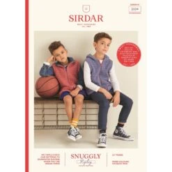 Sirdar Knitting Pattern 2534 Child's Zip-Up Gilet Jacket In Snuggly Replay