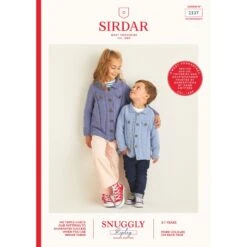 Sirdar Knitting Pattern 2537 Child's Denim Jacket Style Cardigan In Snuggly Replay