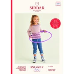 Sirdar Knitting Pattern 2538 Child's Zig Zag Lace Crop Sweater In Snuggly Replay
