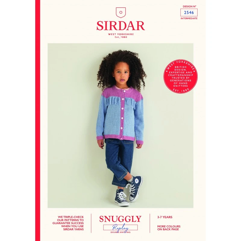 Sirdar Knitting Pattern 2546 Child's Western Fringed Cardigan In Snuggly Replay 3 Sirdar Knitting Pattern 2546 Child's Western Fringed Cardigan In Snuggly Replay