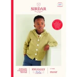 Sirdar Knitting Pattern 2547 Child's Hooded Jacket Cardigan In Snuggly Replay