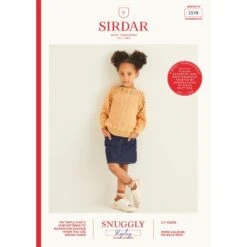 Sirdar Knitting Pattern 2548 Child's Lacy Batwing Sweater In Snuggly Replay