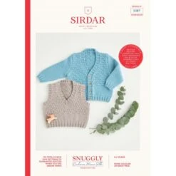 Sirdar Knitting Pattern 5387 V-Neck Cardigan & Vest In Cashmere Merino Silk DK