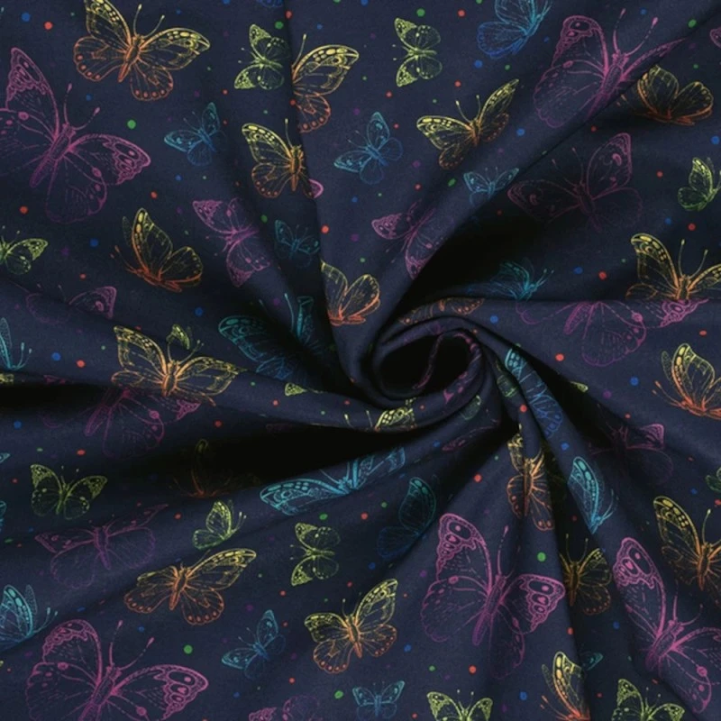 Soft Shell Fabric Fleece Backed Colourful Butterflies 145cm Wide 4 Soft Shell Fabric Fleece Backed Colourful Butterflies 145cm Wide - Image 2
