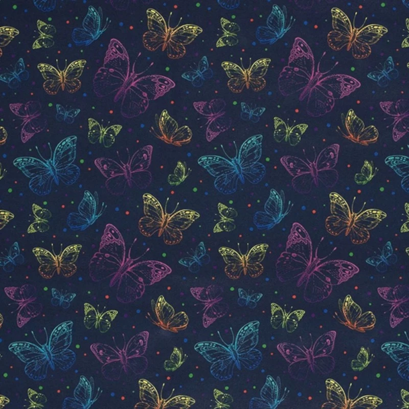 Soft Shell Fabric Fleece Backed Colourful Butterflies 145cm Wide 5 Soft Shell Fabric Fleece Backed Colourful Butterflies 145cm Wide - Image 3
