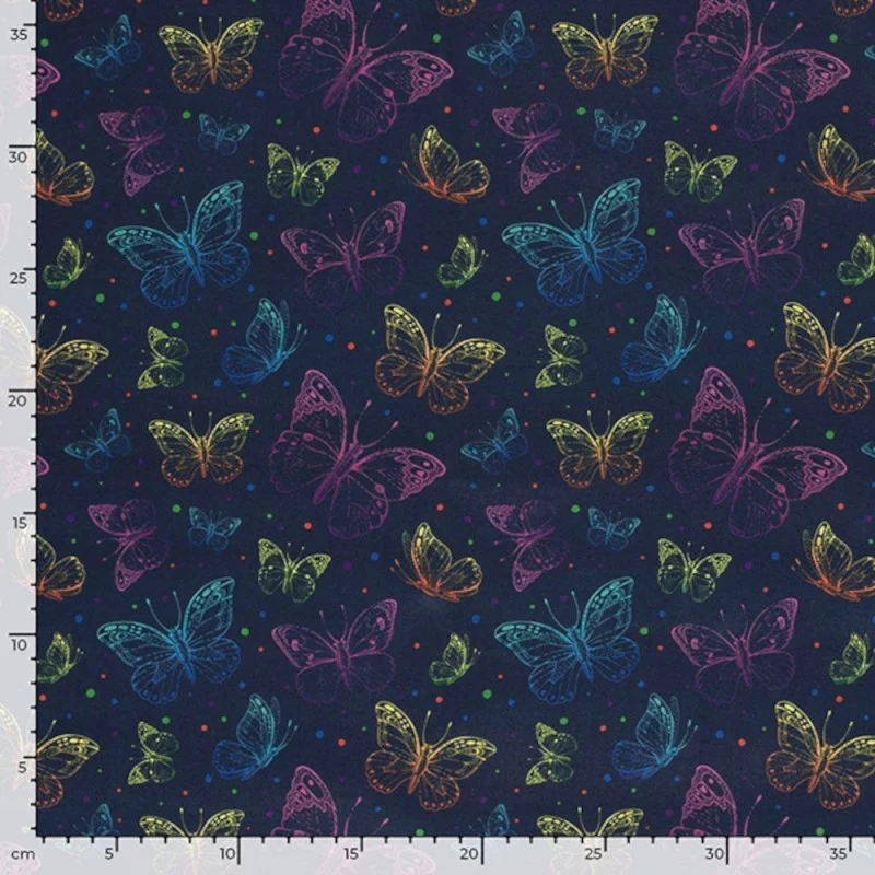 Soft Shell Fabric Fleece Backed Colourful Butterflies 145cm Wide 3 Soft Shell Fabric Fleece Backed Colourful Butterflies 145cm Wide