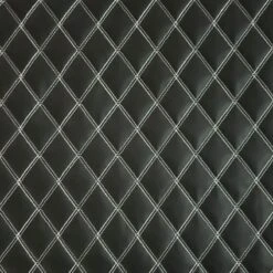 Stitched Vinyl Faux Quilted Leather Fabric | Diamond Trellis Upholstery