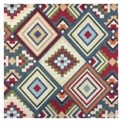 Tapestry Fabric Aztec Diamonds Upholstery Furnishings Curtains 140cm Wide