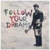 Tapestry Fabric Cushion Panel Banksy "Follow Your Dreams" – 47cm Square -OHSEWCRAFTY tapestry fabric cushion panel banksy follow your dreams 47cm square